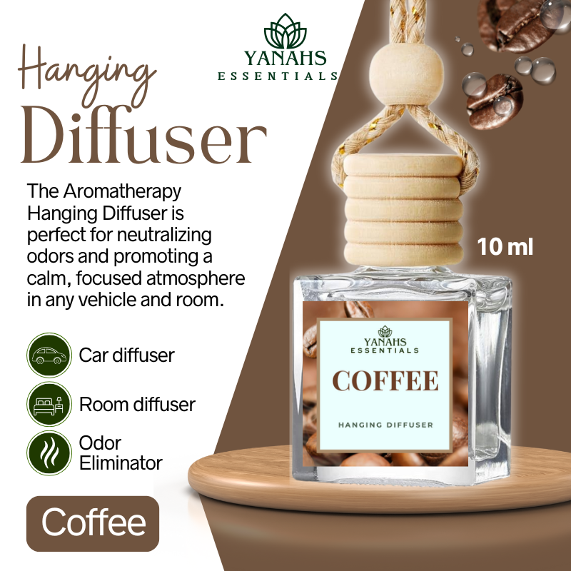 Coffee Scent Hanging Diffuser – 10ml Fragrance Oil Bottle for Car, Wardrobe & Small Spaces