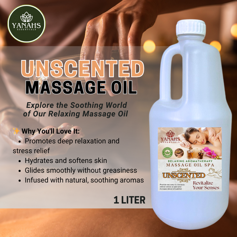 Unscented Relaxing Massage Oil – 1L | Nourishing & Aromatic Blend for Spa, Clinic & Home Use