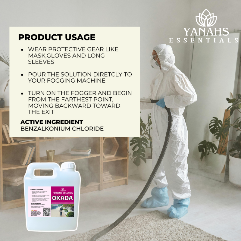 Baby Powder Scent Fogging Disinfectant Solution | 1 Liter -Suitable for Fogging Machine & Ready to Use