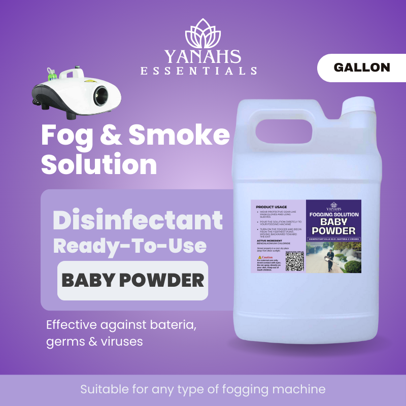 Baby Powder Scent Fogging Disinfectant Solution | Gallon -Suitable for Fogging Machine & Ready to Use
