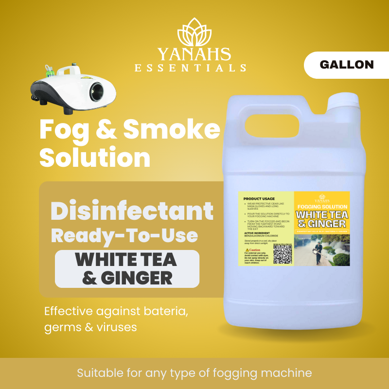 White Tea & Ginger Scent Fogging Disinfectant Solution | Gallon -Suitable for Fogging Machine & Ready to Use