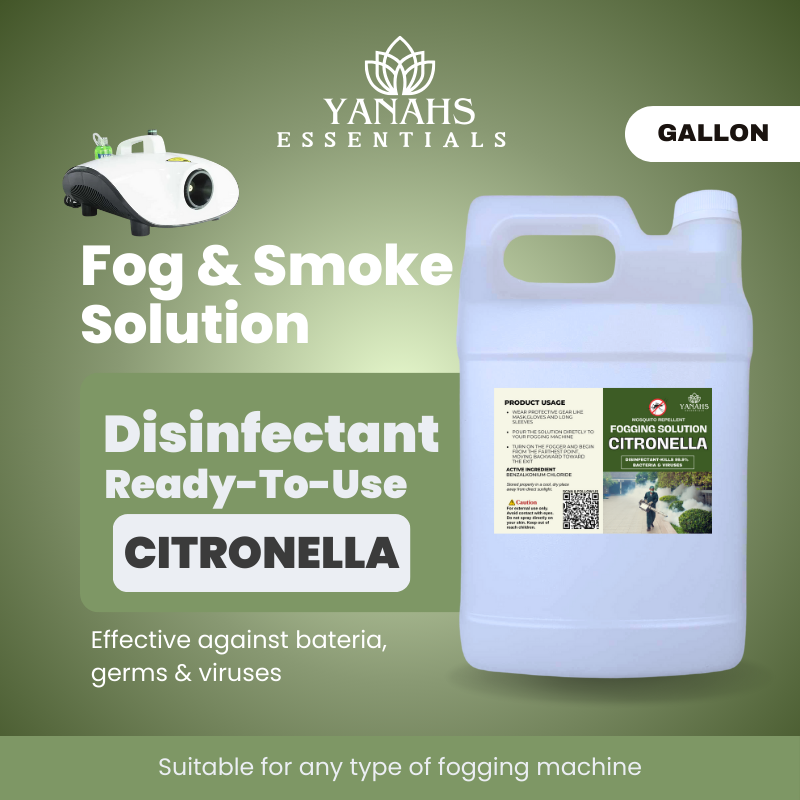 Citronella Scent Fogging Disinfectant Solution | Gallon -Suitable for Fogging Machine & Ready to Use