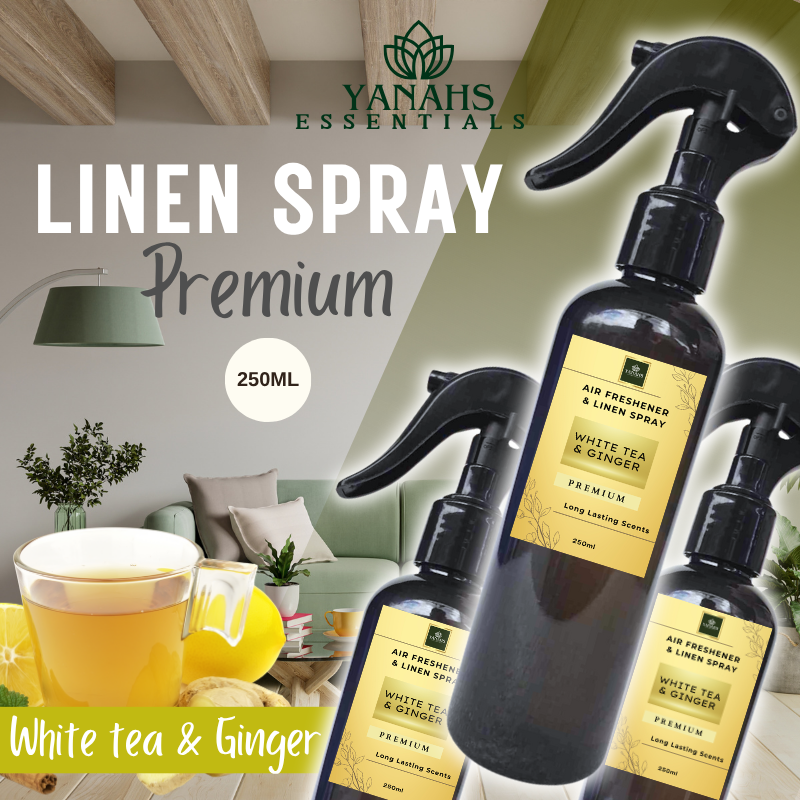 White Tea & Ginger Premium Air Freshener 250ml – Long-Lasting Fragrance for Home, Car & Office