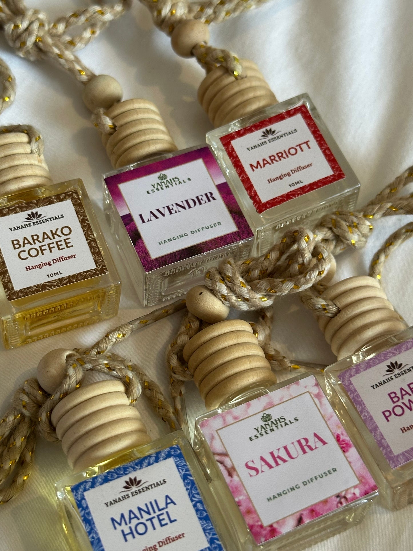 White Tea & Ginger Scent Hanging Diffuser – 10ml Fragrance Oil Bottle for Car, Wardrobe & Small Spaces