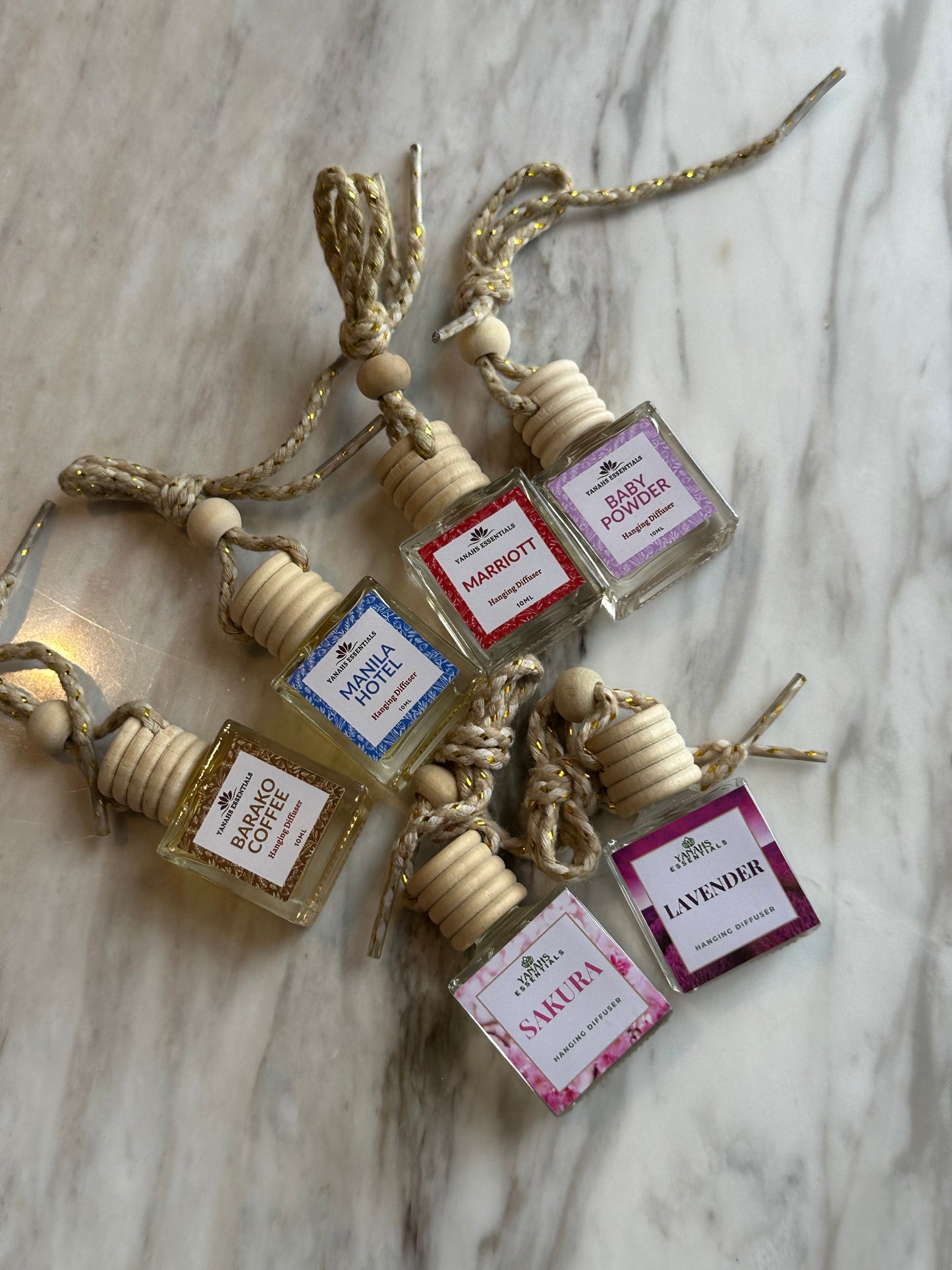 White Tea & Ginger Scent Hanging Diffuser – 10ml Fragrance Oil Bottle for Car, Wardrobe & Small Spaces