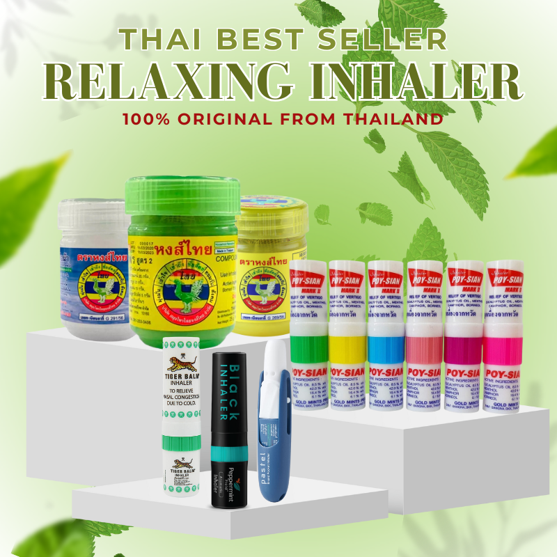 Traditional Thai Inhaler for Congestion & Dizziness Relief