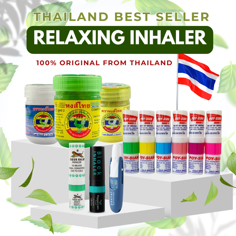Traditional Thai Inhaler for Congestion & Dizziness Relief
