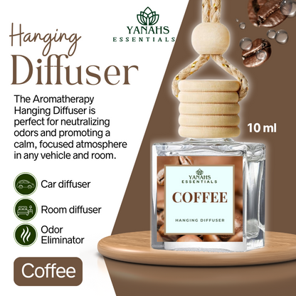 Coffee Scent Hanging Diffuser – 10ml Fragrance Oil Bottle for Car, Wardrobe & Small Spaces