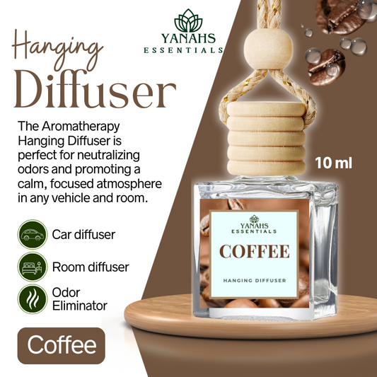 Coffee Scent Hanging Diffuser – 10ml Fragrance Oil Bottle for Car, Wardrobe & Small Spaces