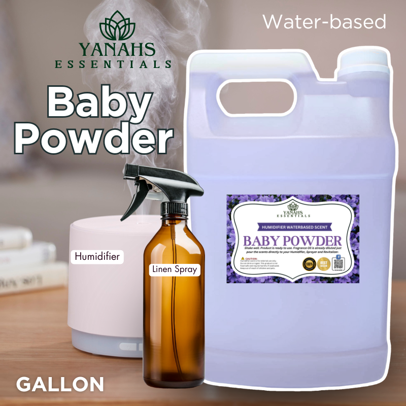 Baby Powder Water-Based Aroma Scent – 1 Gallon | Perfect for Humidifiers, Air Revitalizers, Fresheners & Linen Sprays