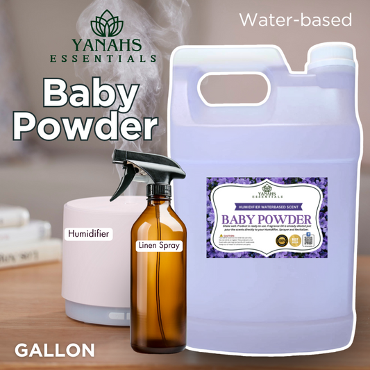 Baby Powder Water-Based Aroma Scent – 1 Gallon | Perfect for Humidifiers, Air Revitalizers, Fresheners & Linen Sprays