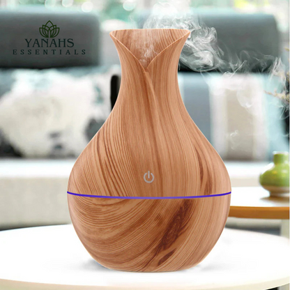 130ml Mini Vase Humidifier – Natural Wood Grain Design