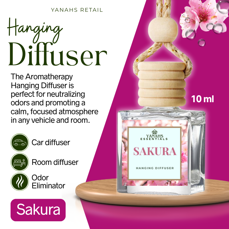 Aromatheraphy Hanging Diffuser – 10ml Scented Oil Bottle for Car, Wardrobe & Small Spaces