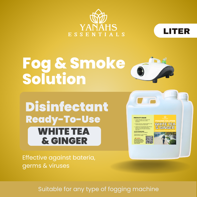 White Tea & Ginger Scent Fogging Disinfectant Solution | 1 Liter -Suitable for Fogging Machine & Ready to Use