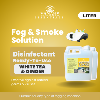 White Tea & Ginger Scent Fogging Disinfectant Solution | 1 Liter -Suitable for Fogging Machine & Ready to Use