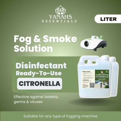 Citronella Scent Fogging Disinfectant Solution | 1 Liter -Suitable for Fogging Machine & Ready to Use