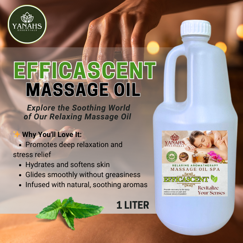 Efficascent Relaxing Massage Oil – 1L | Nourishing & Aromatic Blend for Spa, Clinic & Home Use