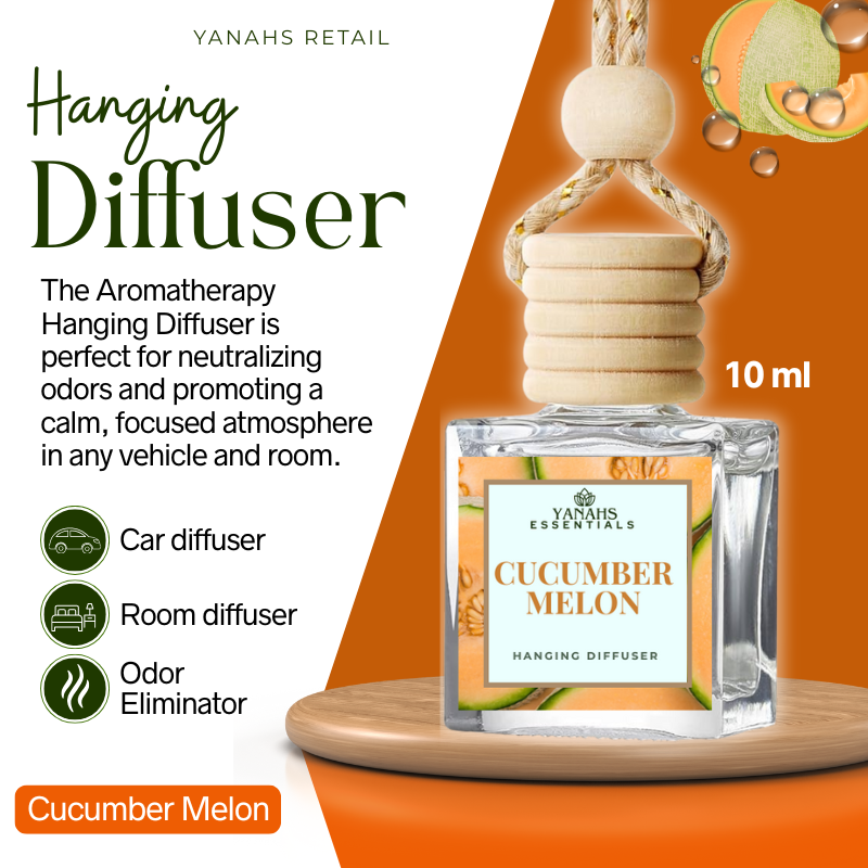 Aromatheraphy Hanging Diffuser – 10ml Scented Oil Bottle for Car, Wardrobe & Small Spaces