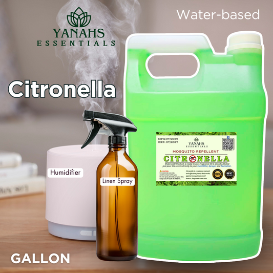 Citronella Water-Based Aroma Scent – 1 Gallon | Perfect for Humidifiers, Air Revitalizers, Fresheners & Linen Sprays