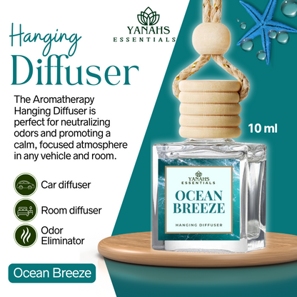 Ocean Breeze Scent Hanging Diffuser – 10ml Fragrance Oil Bottle for Car, Wardrobe & Small Spaces