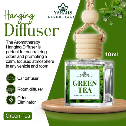Green Tea Scent Hanging Diffuser – 10ml Fragrance Oil Bottle for Car, Wardrobe & Small Spaces
