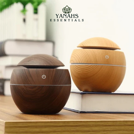 Wood Grain Mini Circle Humidifier 130ml – Compact & Stylish