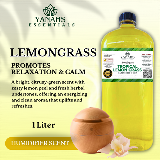 Lemongrass Humidifier Scent Waterbased 1L - Relaxing Aromatherapy Scent