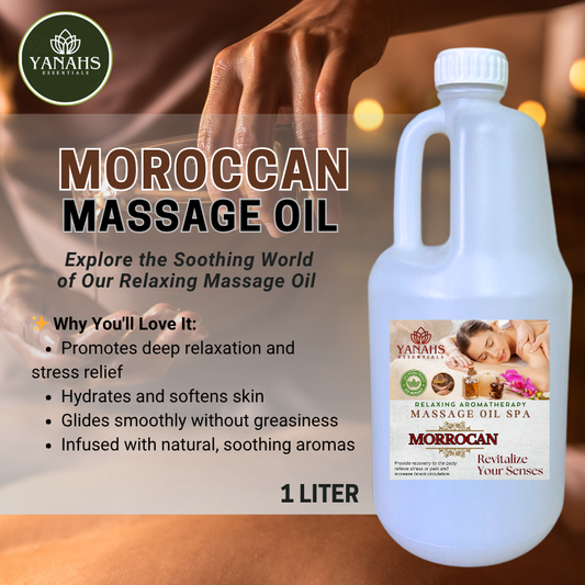 Moroccan Relaxing Massage Oil – 1L | Nourishing & Aromatic Blend for Spa, Clinic & Home Use