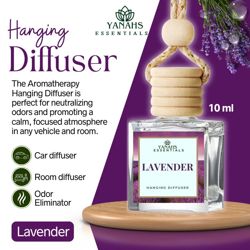 Lavender Scent Hanging Diffuser – 10ml Fragrance Oil Bottle for Car, Wardrobe & Small Spaces