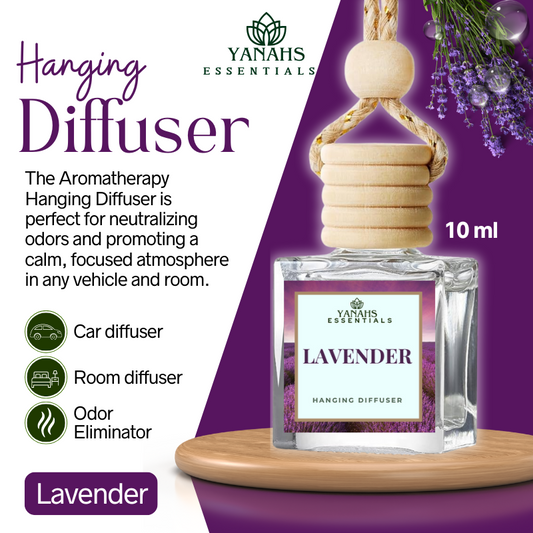 Lavender Scent Hanging Diffuser – 10ml Fragrance Oil Bottle for Car, Wardrobe & Small Spaces