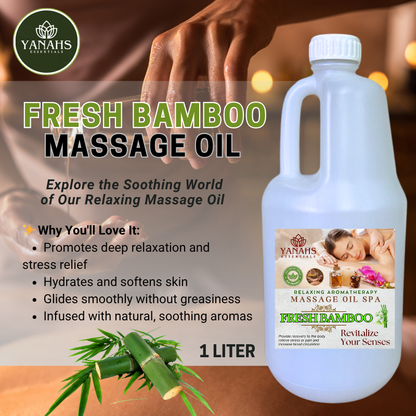 Fresh Bamboo Relaxing Massage Oil – 1L | Nourishing & Aromatic Blend for Spa, Clinic & Home Use
