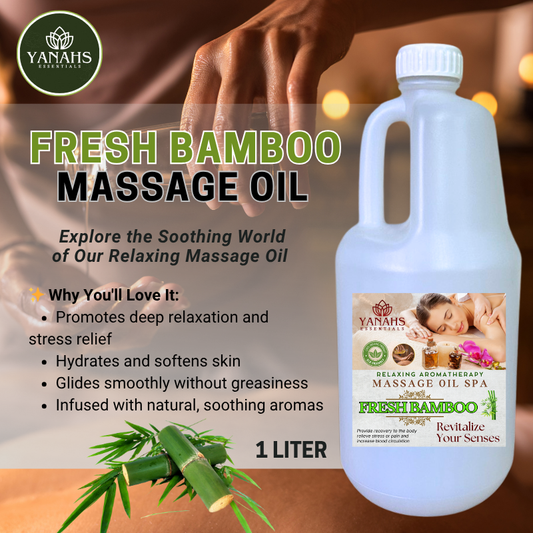Fresh Bamboo Relaxing Massage Oil – 1L | Nourishing & Aromatic Blend for Spa, Clinic & Home Use