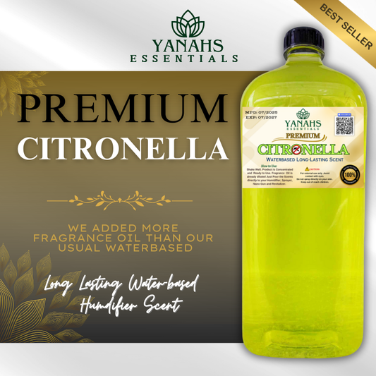 Premium Water-Based Citronella Scent – 1L | For Humidifiers, Air Fresheners, Linen Sprays & Revitalizers | Enhanced with Added Fragrance Oil for a Stronger, Longer-Lasting Scent