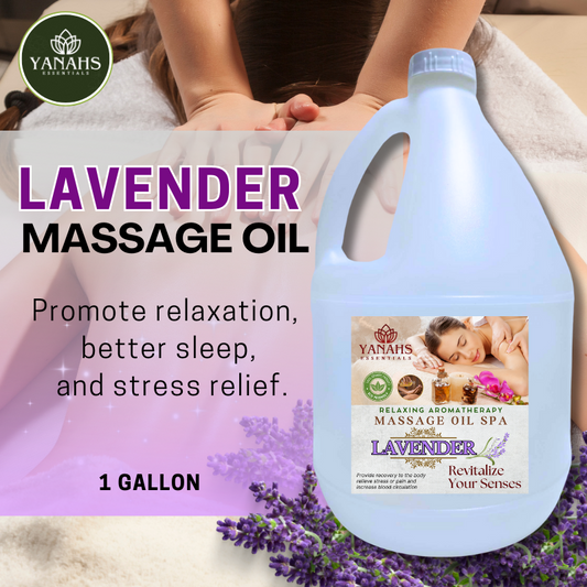 Lavender Relaxing Massage Oil – 1 Gallon – Ideal for Spa, Clinic, and Personal Use