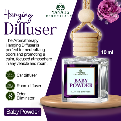 Baby Powder Scent Hanging Diffuser – 10ml Fragrance Oil Bottle for Car, Wardrobe & Small Spaces