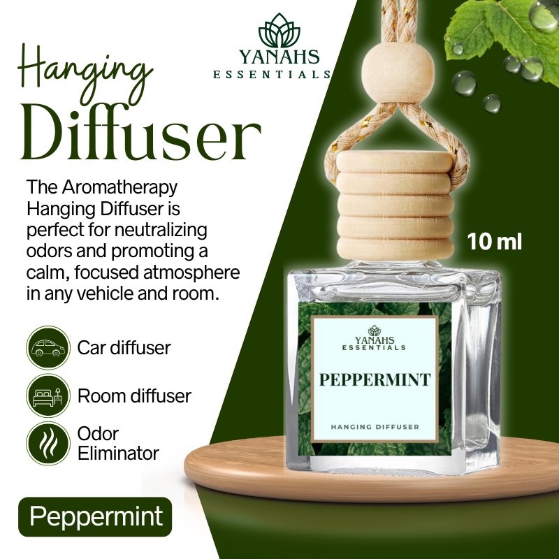 Peppermint Scent Hanging Diffuser – 10ml Fragrance Oil Bottle for Car, Wardrobe & Small Spaces
