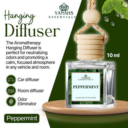 Peppermint Scent Hanging Diffuser – 10ml Fragrance Oil Bottle for Car, Wardrobe & Small Spaces