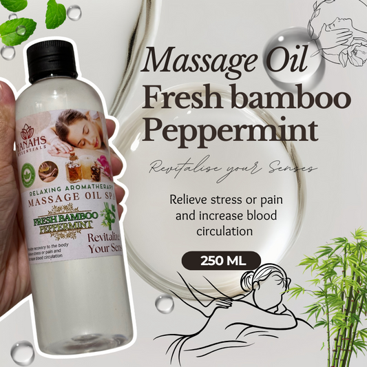 250ml Fresh Bamboo Peppermint Massage Oil – Relaxing & Revitalizing Care