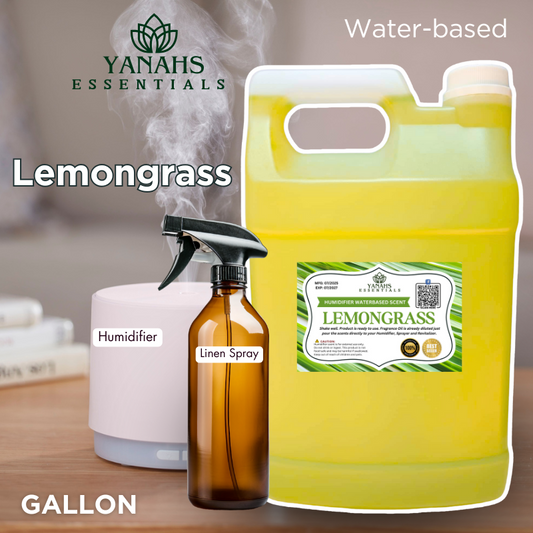 Lemongrass Water-Based Aroma Scent – 1 Gallon | Perfect for Humidifiers, Air Revitalizers, Fresheners & Linen Sprays