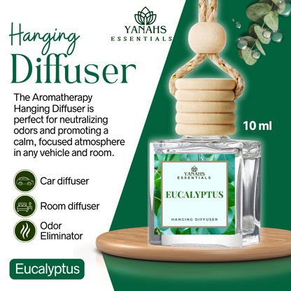 Eucalyptus Scent Hanging Diffuser – 10ml Fragrance Oil Bottle for Car, Wardrobe & Small Spaces