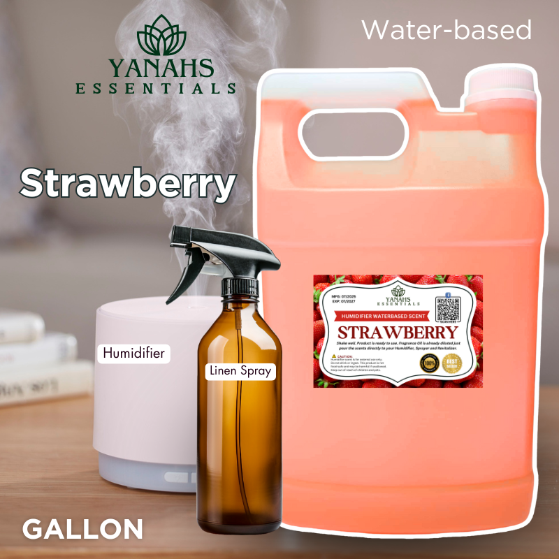 Strawberry Water-Based Aroma Scent – 1 Gallon | Perfect for Humidifiers, Air Revitalizers, Fresheners & Linen Sprays