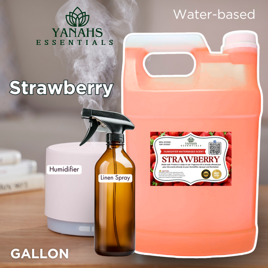 Strawberry Water-Based Aroma Scent – 1 Gallon | Perfect for Humidifiers, Air Revitalizers, Fresheners & Linen Sprays