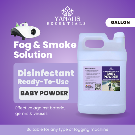 Baby Powder Scent Fogging Disinfectant Solution | Gallon -Suitable for Fogging Machine & Ready to Use