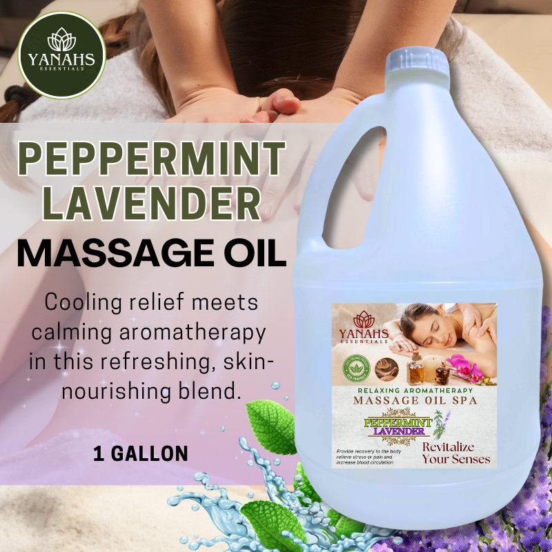 Peppermint Lavender Relaxing Massage Oil – 1 Gallon – Ideal for Spa, Clinic, and Personal Use