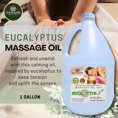 Eucalyptus Relaxing Massage Oil – 1 Gallon – Ideal for Spa, Clinic, and Personal Use