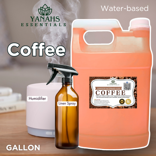 Coffee Water-Based Aroma Scent – 1 Gallon | Perfect for Humidifiers, Air Revitalizers, Fresheners & Linen Sprays