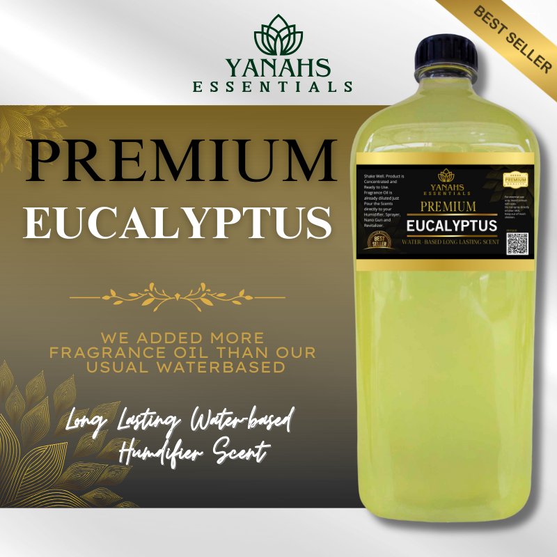 Premium Water-Based Eucalyptus Scent – 1L | For Humidifiers, Air Fresheners, Linen Sprays & Revitalizers | Enhanced with Added Fragrance Oil for a Stronger, Longer-Lasting Scent