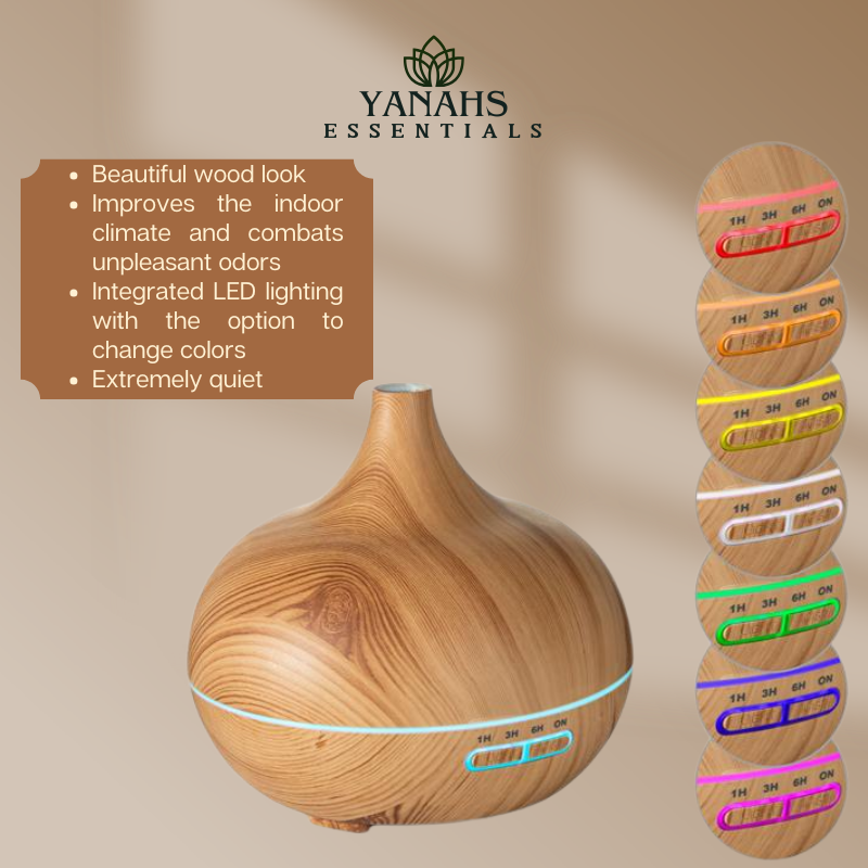550ml Wood Grain Ultrasonic Aromatherapy Humidifier