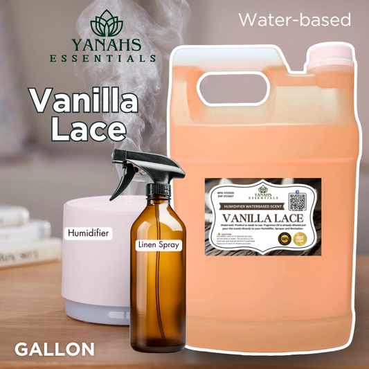 Vanilla Lace Water-Based Aroma Scent – 1 Gallon | Perfect for Humidifiers, Air Revitalizers, Fresheners & Linen Sprays