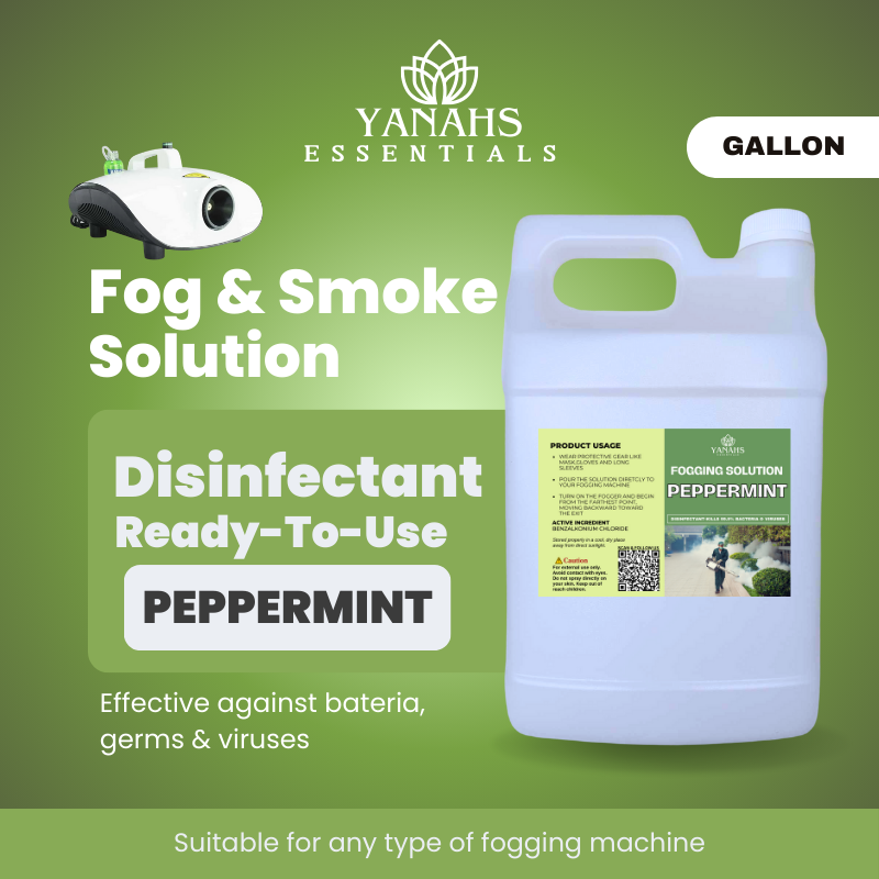 Peppermint Scent Fogging Disinfectant Solution | Gallon -Suitable for Fogging Machine & Ready to Use
